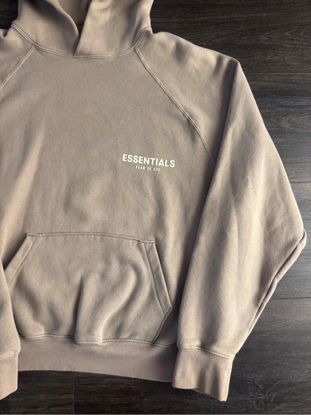 Essentials Fear Of God Pullover Hooded Sweatshirt Size S Brown Tan - Picture 2 of 6